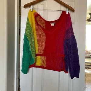 Rainbow cropped sweater